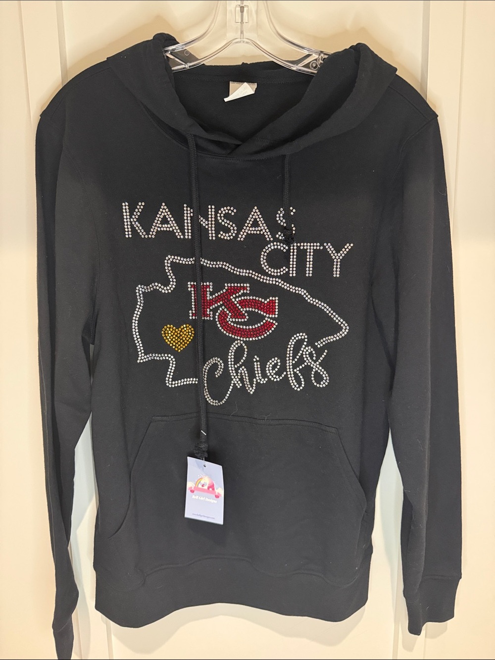 NWT Kansas City Chiefs Black Rhinestone Hoodie